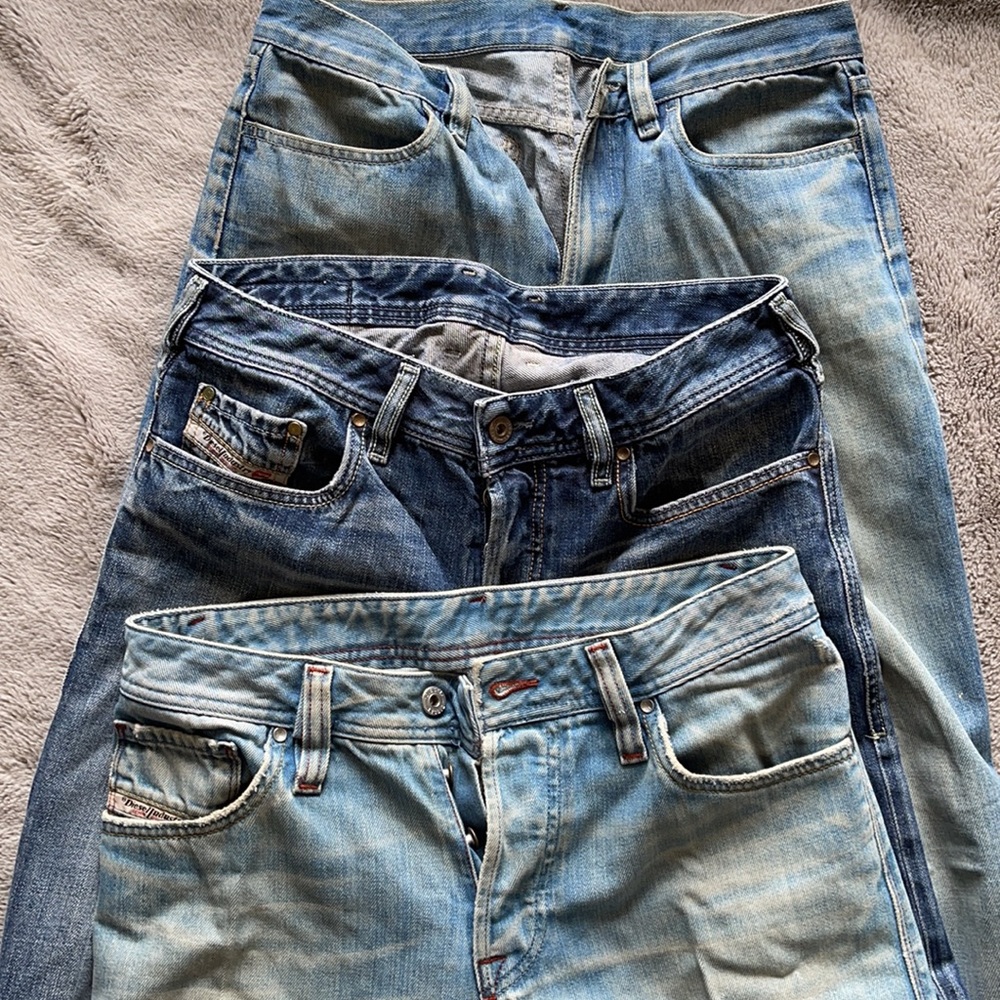 LOT OF 3 MENS DIESEL BOOTCUT JEANS 29